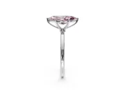 Solitaire Engagement Ring Setting for Fancy Pink Marquise Center with Straight Thin Band and Prong Head in Sterling Silver