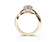 Solitaire Engagement Ring Setting for Round Cut Center with Plain Bypass Twist Band and Prong Head in Rose Gold