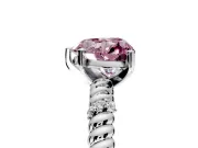 Rope Engagement Ring Setting for Fancy Pink Heart-Shaped Center with Accent Shoulders and Prong Head in Sterling Silver