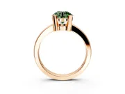 Solitaire Engagement Ring Setting for Fancy Green Round Cut Center with Plain Band and Flat Tab Prong Head in Rose Gold