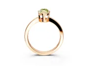 Solitaire Engagement Ring Setting for Fancy Yellow Marquise Center with Plain Band and Flat Tab Prong Head in Rose Gold