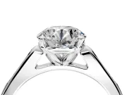 Solitaire Engagement Ring Setting for Round Cut Center with Channel Accents and Prong Head in Sterling Silver