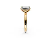 Emerald Cut and Emerald Cut Lab-Grown Diamond Toi et Moi Engagement Ring with Prong-Set Stones in Yellow Gold