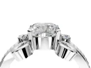 Solitaire Engagement Ring Setting for Cushion Cut Center with Twisted Band and Scroll Prong Head in Sterling Silver