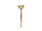 Solitaire Engagement Ring Setting for Fancy Yellow Heart-Shaped Center with Micro Pave Band and Prong Head in Rose Gold