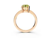 Solitaire Engagement Ring Setting for Fancy Yellow Round Cut Center with Plain Band and Flat Tab Prong Head in Rose Gold