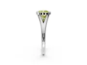 Solitaire Engagement Ring Setting for Fancy Yellow Cushion Cut Center with V Split Shank and Bezel Head in Sterling Silver