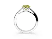 Solitaire Engagement Ring Setting for Fancy Yellow Round Cut Center with Open Cathedral Shoulders and Prong Head in Sterling Silver
