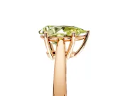 Solitaire Engagement Ring Setting for Fancy Yellow Pear-Shaped Center with Open Cathedral Shoulders and Prong Head in Rose Gold