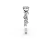 Solitaire Engagement Ring Setting for Cushion Cut Center with Bar-Station Pave Twist and Prong Head in White Gold