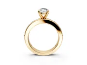 Solitaire Engagement Ring Setting for Marquise Center with Channel-Set Accents and Prong Head in Yellow Gold
