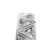Triangle Lab-Grown Diamond Geometric Men's Wedding Band with Angular Frames in Platinum