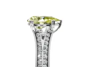 Solitaire Engagement Ring Setting for Fancy Yellow Pear-Shaped Center with Pave Rail Split Shank and Prong Head in Sterling Silver