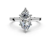 Solitaire Engagement Ring Setting for Marquise Center with Basket Rail and Prong Head in Platinum