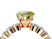 Shared-Prong Engagement Ring Setting for Fancy Yellow Heart-Shaped Center with Graduated Accents and Prong Head in Rose Gold
