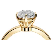 Solitaire Engagement Ring Setting for Cushion Cut Center with Plain Band and Tulip Prong Head in Yellow Gold