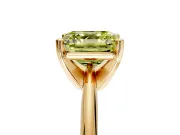 Solitaire Engagement Ring Setting for Fancy Yellow Asscher Cut Center with Knife Ridge Band and Claw Prong Head in Yellow Gold