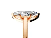 Solitaire Engagement Ring Setting for Marquise Center with Flat-Sided Plain Band and Prong Head in Rose Gold