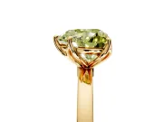 Solitaire Engagement Ring Setting for Fancy Yellow Heart-Shaped Center with Thin Rounded Plain Band and Prong Head in Yellow Gold