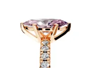 Solitaire Engagement Ring Setting for Fancy Pink Marquise Center with Large Accents and Prong Head in Rose Gold