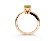 Solitaire Engagement Ring Setting for Fancy Yellow Emerald Cut Center with Wire Band and Prong Head in Rose Gold