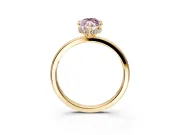 Hidden Halo Engagement Ring Setting for Fancy Pink Marquise Center with Plain Band and Tall Prong Head in Yellow Gold
