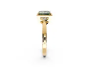 Cluster Engagement Ring Setting for Fancy Green Princess Cut Center with Milgrain Shoulder Clusters and Prong Head in Yellow Gold
