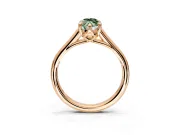 Solitaire Engagement Ring Setting for Fancy Green Marquise Center with Cathedral Band and Prong Head in Rose Gold