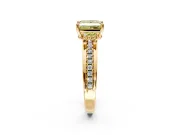 Solitaire Engagement Ring Setting for Fancy Yellow Princess Cut Center with Raised Channel Band and Prong Head in Yellow Gold