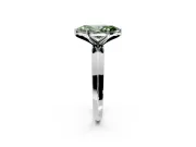 Solitaire Engagement Ring Setting for Fancy Green Marquise Center with Wide Knife Ridge Band and Prong Head in White Gold