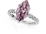 Solitaire Engagement Ring Setting for Fancy Pink Marquise Center with Shared-Prong Accents and Prong Head in Platinum