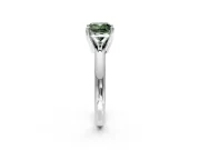 Solitaire Engagement Ring Setting for Fancy Green Cushion Cut Center with Wire Band and Prong Head in Platinum