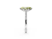 Solitaire Engagement Ring Setting for Fancy Yellow Marquise Center with Channel Accents and Prong Head in White Gold