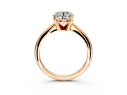 Solitaire Engagement Ring Setting for Round Cut Center with Knife Ridge Band and Claw Prong Head in Rose Gold