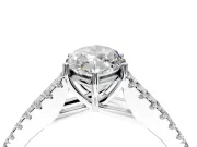 Solitaire Engagement Ring Setting for Marquise Center with Pave Split Shank and Prong Head in Platinum