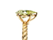 Solitaire Engagement Ring Setting for Fancy Yellow Pear-Shaped Center with Plain Twisted Rope Band and Prong Head in Yellow Gold