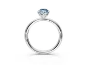 Low-Set Solitaire Engagement Ring Setting for Fancy Blue Oval Center with Thin Plain Band and Prong Head in Platinum