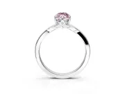 Solitaire Engagement Ring Setting for Fancy Pink Marquise Center with Plain Split Shank and Prong Head in Sterling Silver