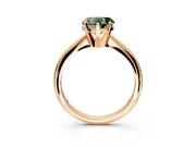 Solitaire Engagement Ring Setting for Fancy Green Heart-Shaped Center with Knife Ridge Band and Claw Prong Head in Rose Gold