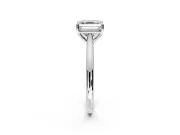 Solitaire Engagement Ring Setting for Asscher Cut Center with Narrow Cathedral Band and Prong Head in Platinum