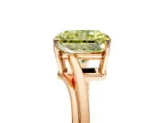 Solitaire Engagement Ring Setting for Fancy Yellow Radiant Cut Center with Plain Bypass Twist Band and Prong Head in Rose Gold
