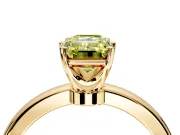 Solitaire Engagement Ring Setting for Fancy Yellow Emerald Cut Center with Plain Band and Tulip Prong Head in Yellow Gold