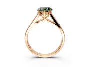 Solitaire Engagement Ring Setting for Fancy Green Heart-Shaped Center with Cathedral Channel Band and Prong Head in Rose Gold
