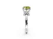 Floral Engagement Ring Setting for Fancy Yellow Round Cut Center with Marquise Cluster Shoulders and Prong Head in White Gold