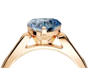 Solitaire Engagement Ring Setting for Fancy Blue Heart-Shaped Center with Channel Accents and Prong Head in Rose Gold