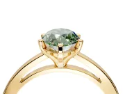 Solitaire Engagement Ring Setting for Fancy Green Marquise Center with Basket Rail and Prong Head in Yellow Gold