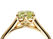 Solitaire Engagement Ring Setting for Fancy Yellow Cushion Cut Center with Cathedral Band and Prong Head in Yellow Gold
