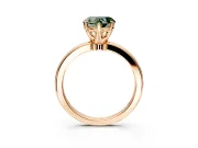 Solitaire Engagement Ring Setting for Fancy Green Heart-Shaped Center with Plain Band and Tulip Prong Head in Rose Gold
