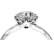 Solitaire Engagement Ring Setting for Round Cut Center with Plain Split Shank and Prong Head in Platinum