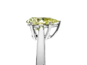 Solitaire Engagement Ring Setting for Fancy Yellow Pear-Shaped Center with Open Cathedral Shoulders and Prong Head in Sterling Silver